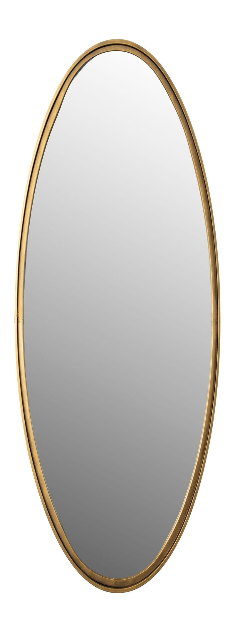 Wandspiegel Matz Oval aus Metall in Antique Brass, 60x160 cm