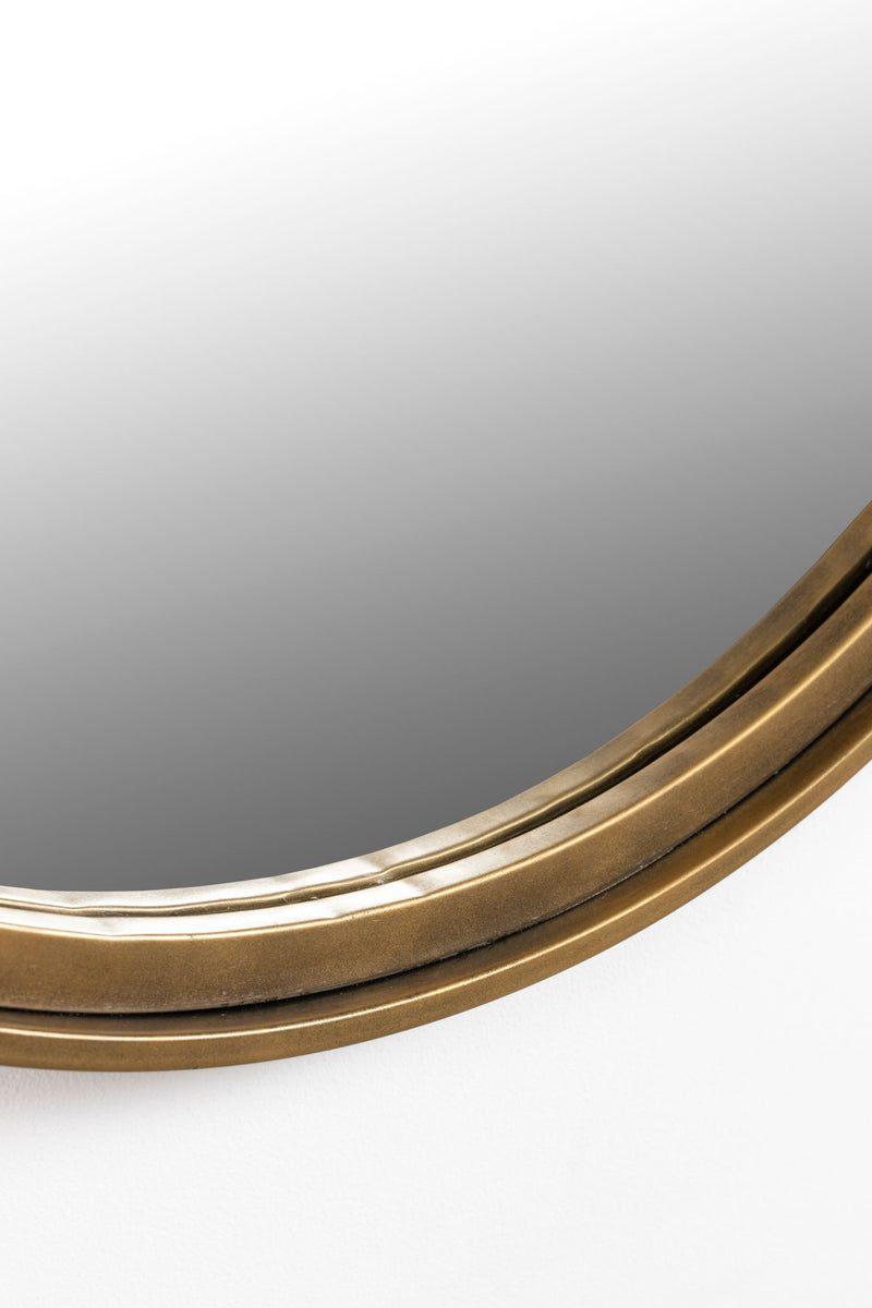 Wandspiegel Matz Oval aus Metall in Antique Brass, 60x160 cm