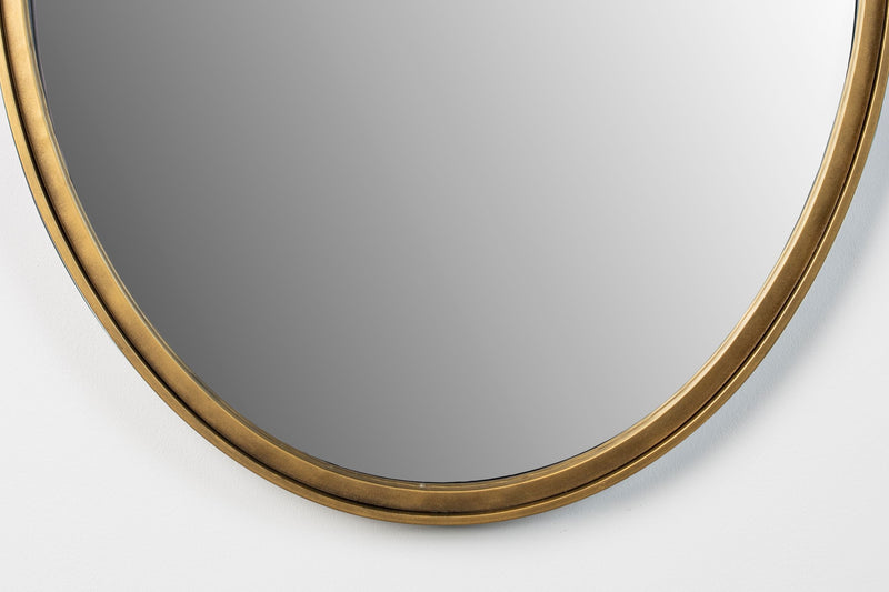 Wandspiegel Matz Oval aus Metall in Antique Brass, 60x160 cm