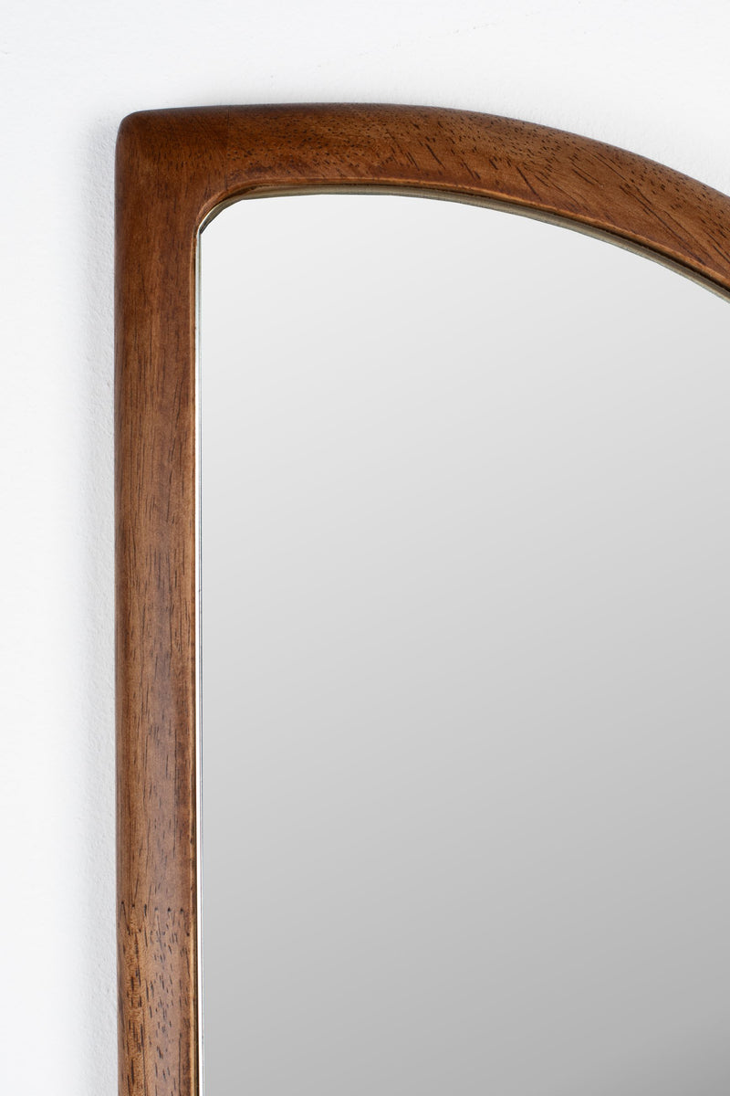 Wandspiegel Nyko Rechteckig aus Gummiholz in Beige, 120 x 26 cm