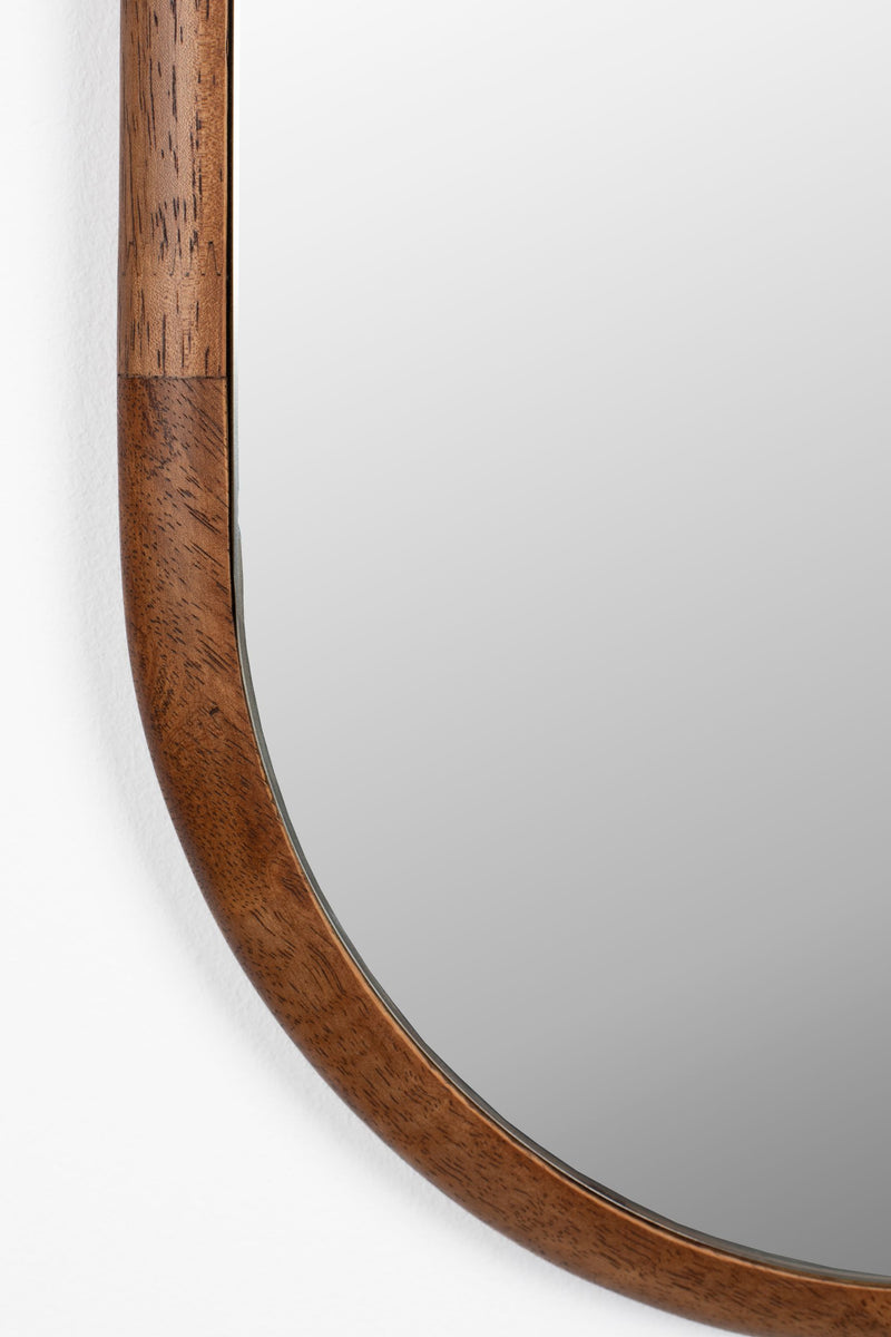 Wandspiegel Nyko Rechteckig aus Gummiholz in Beige, 120 x 26 cm