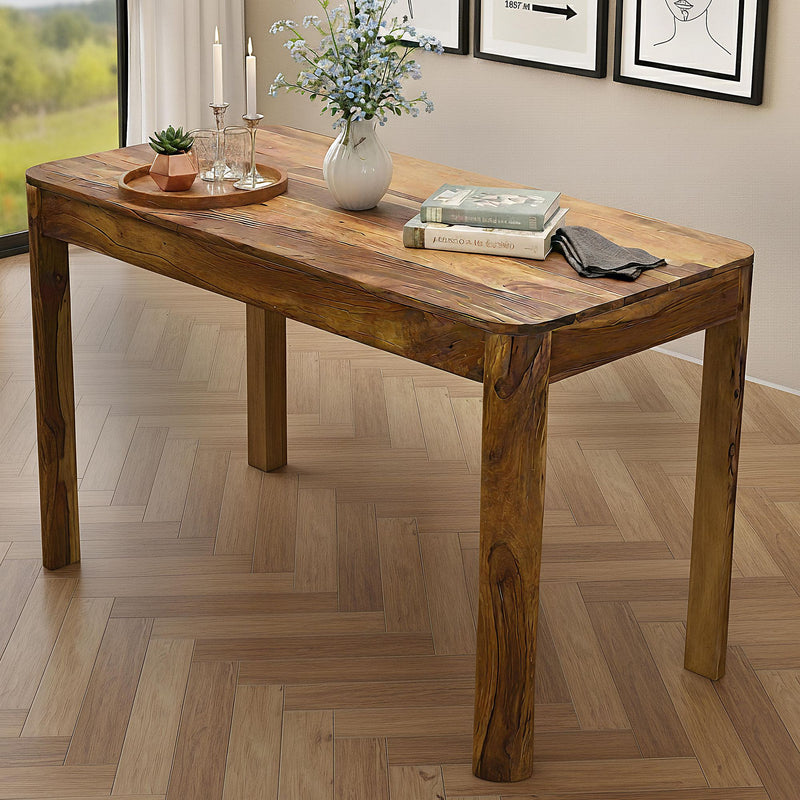 Esstisch Sheesham Massivholz 120cm, Küchentisch für 6 Personen