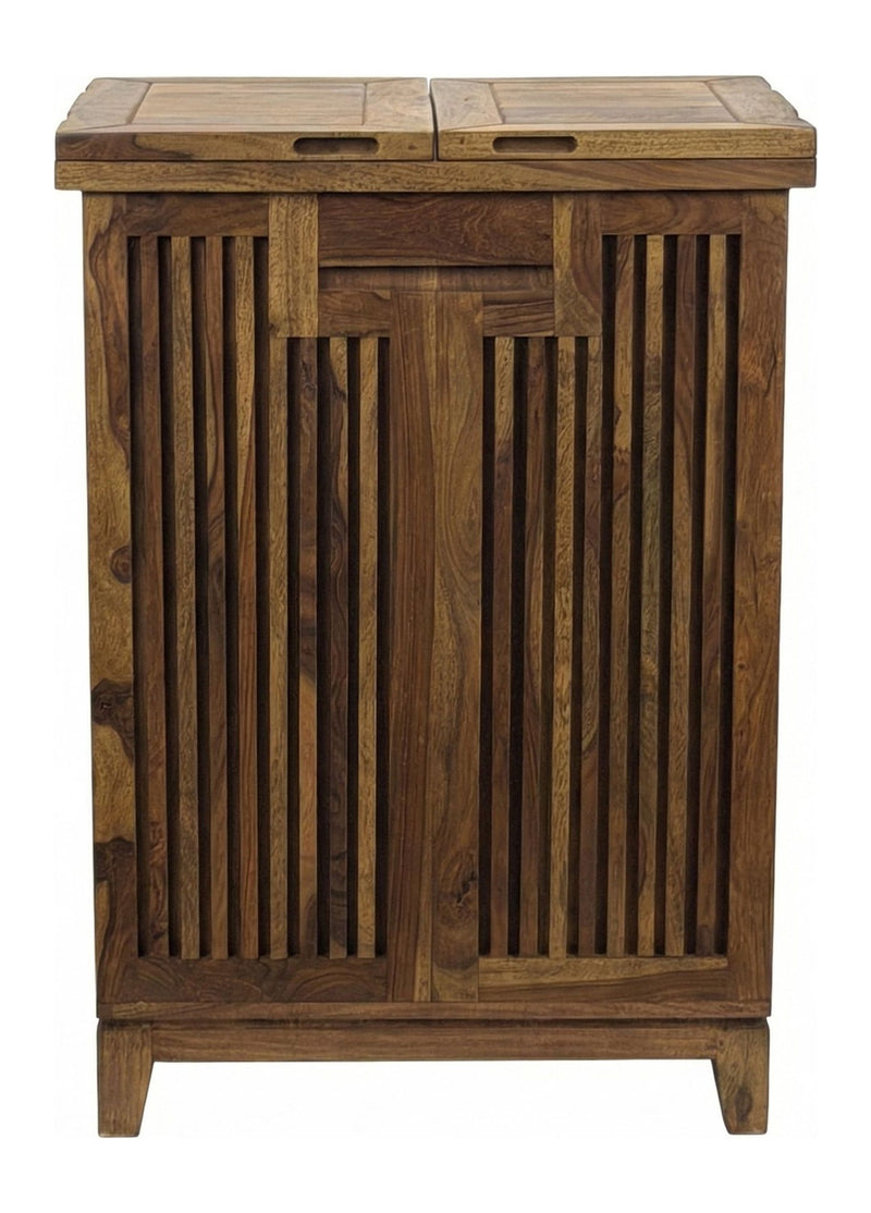 Wohnling Hausbar Sheesham Massivholz mit Weinregal, 65 cm