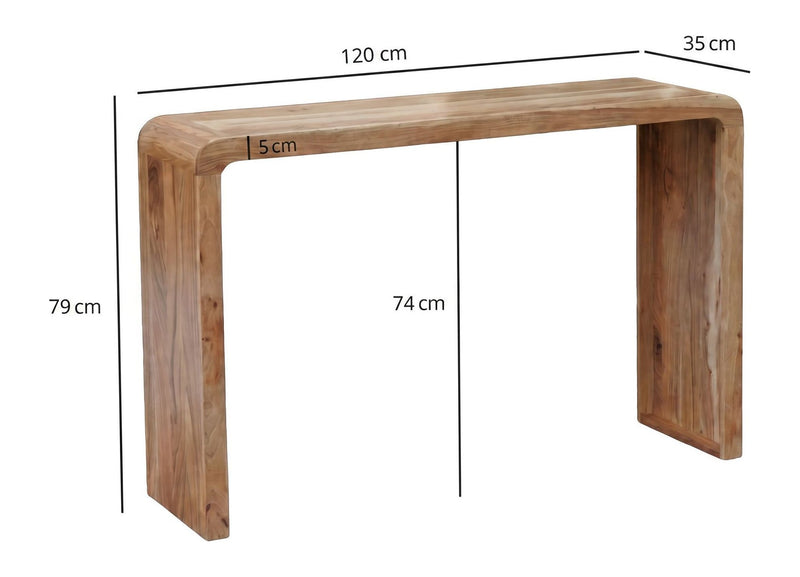 Konsolentisch Akazie Massivholz 120 cm, schmaler Flurtisch