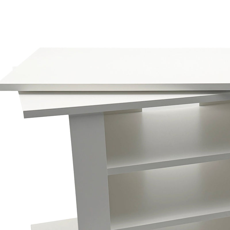 TV Lowboard Weiß 78 cm mit drehbarer Platte und Rollen von Wohnling