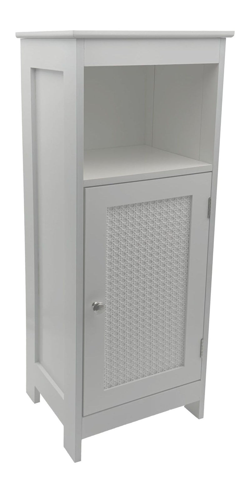 Badschrank 80x30x28 cm Weiß mit Wiener Geflecht für Bad & Flur