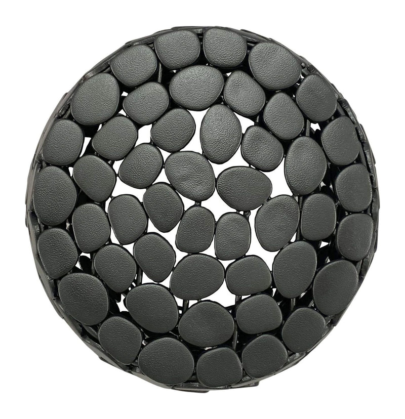 Beistelltisch Alu rund 40cm Schwarz mit Anti-Rutsch-Noppen, Handmade