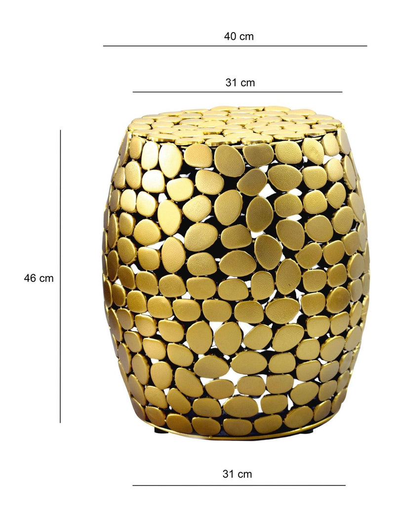 Beistelltisch rund 40 cm aus Aluminium in Gold, Handmade Design
