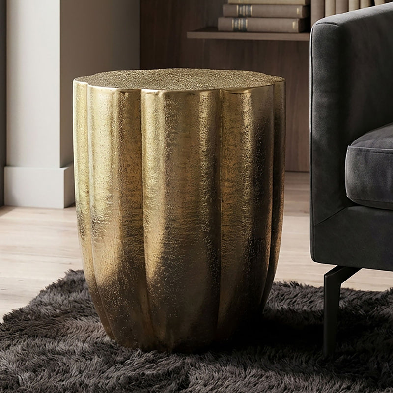 Beistelltisch Aluminium Gold, runder Anstelltisch von Wohnling