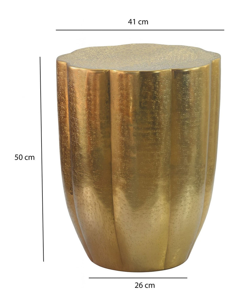 Beistelltisch Aluminium Gold, runder Anstelltisch von Wohnling