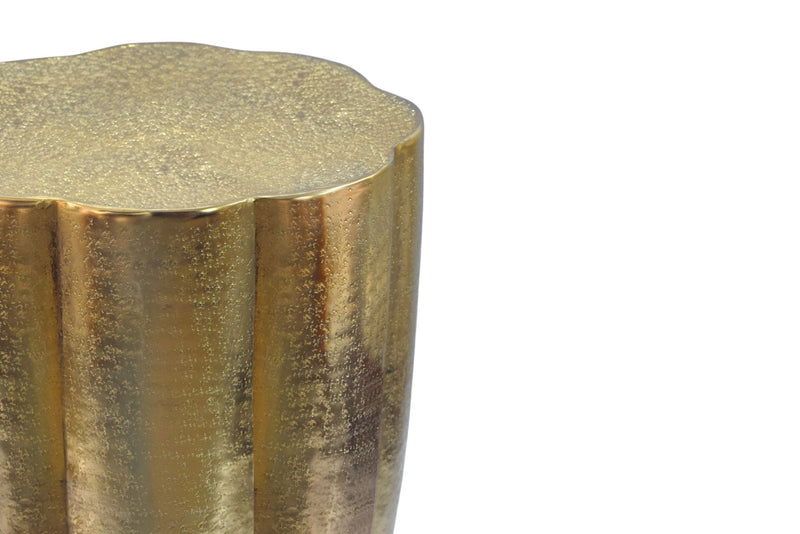 Beistelltisch Aluminium Gold, runder Anstelltisch von Wohnling