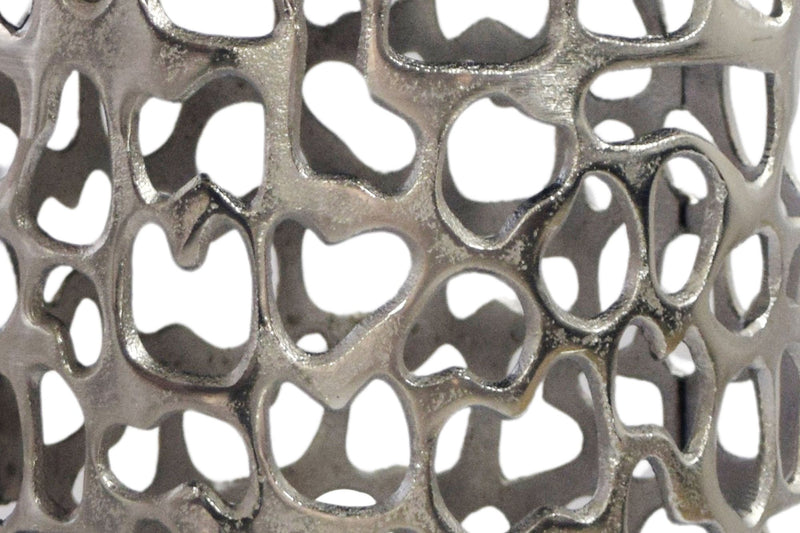 Beistelltisch Aluminium & Marmor rund 30 cm, Silber von Wohnling