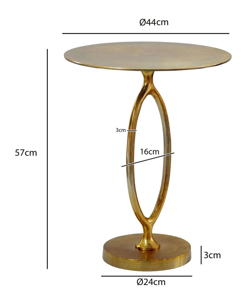 Beistelltisch Aluminium Gold, rund 44 cm – Metalltisch von Wohnling