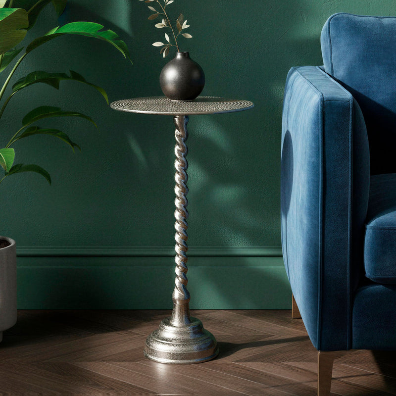 Beistelltisch Aluminium 28cm Silbern - Design-Anstelltisch Wohnzimmer