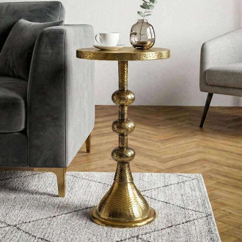 Beistelltisch Aluminium Gold im orientalischen Design von Wohnling