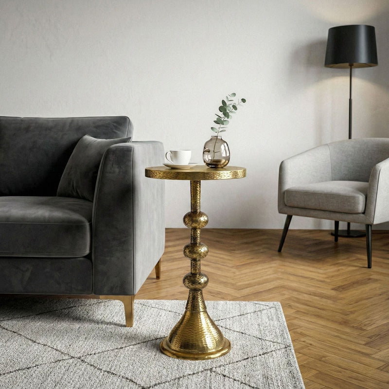Beistelltisch Aluminium Gold im orientalischen Design von Wohnling