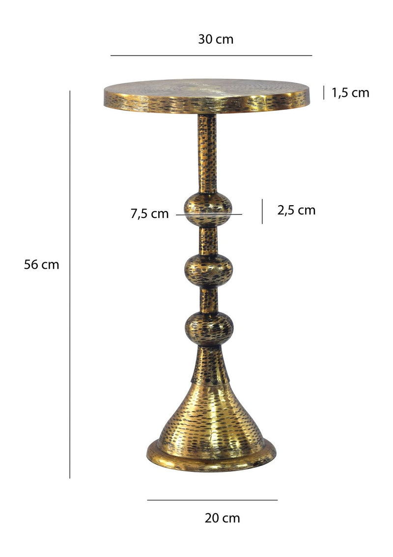 Beistelltisch Aluminium Gold im orientalischen Design von Wohnling