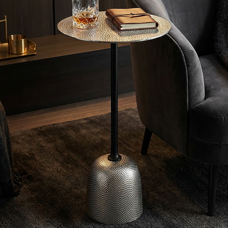 Beistelltisch Aluminium Silbern, rund, 29 cm - Wohnling Deko