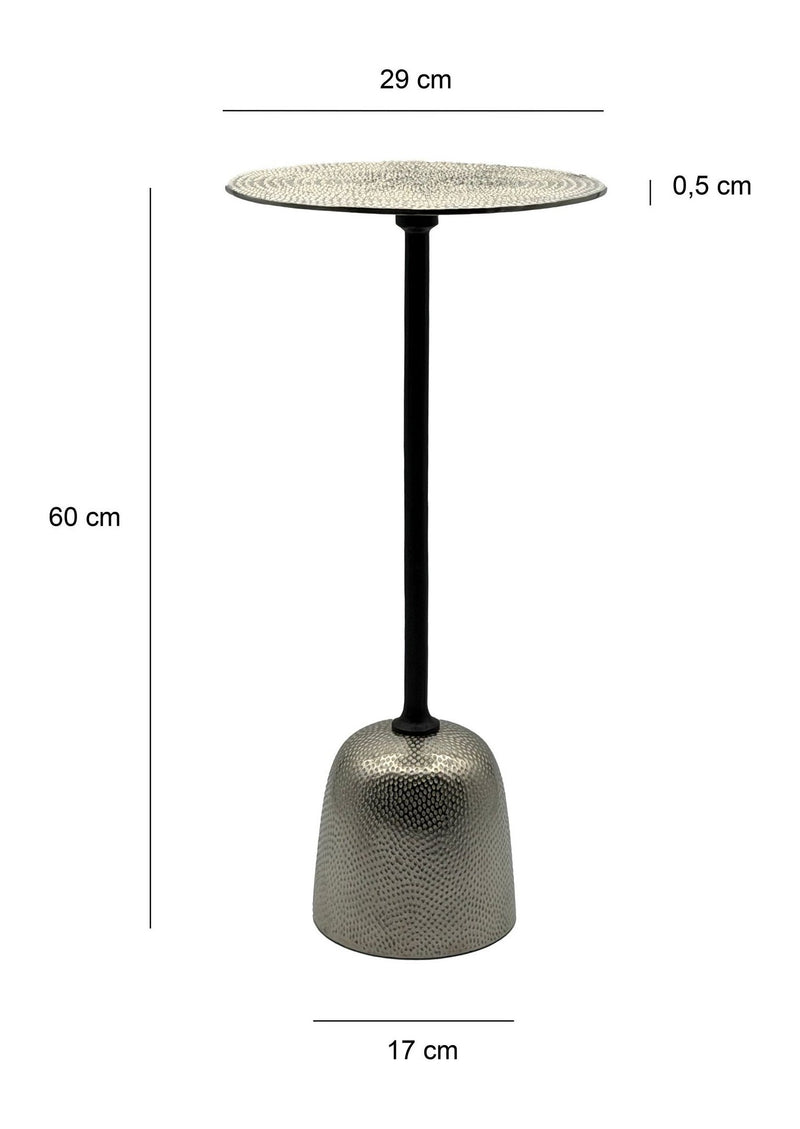 Beistelltisch Aluminium Silbern, rund, 29 cm - Wohnling Deko