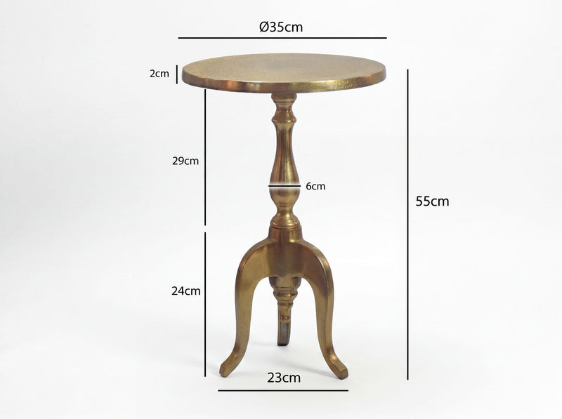 Beistelltisch Aluminium Gold, rund, 35 cm, Loungetisch von Wohnling