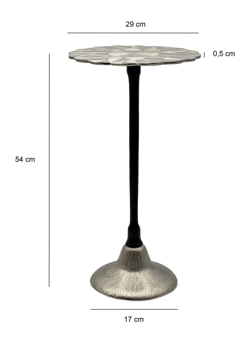 Beistelltisch Aluminium 29 cm, runder Design-Anstelltisch Silber