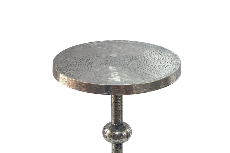Beistelltisch Aluminium Silber im orientalischen Design, Ø30 cm
