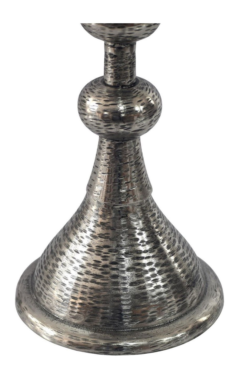 Beistelltisch Aluminium Silber im orientalischen Design, Ø30 cm