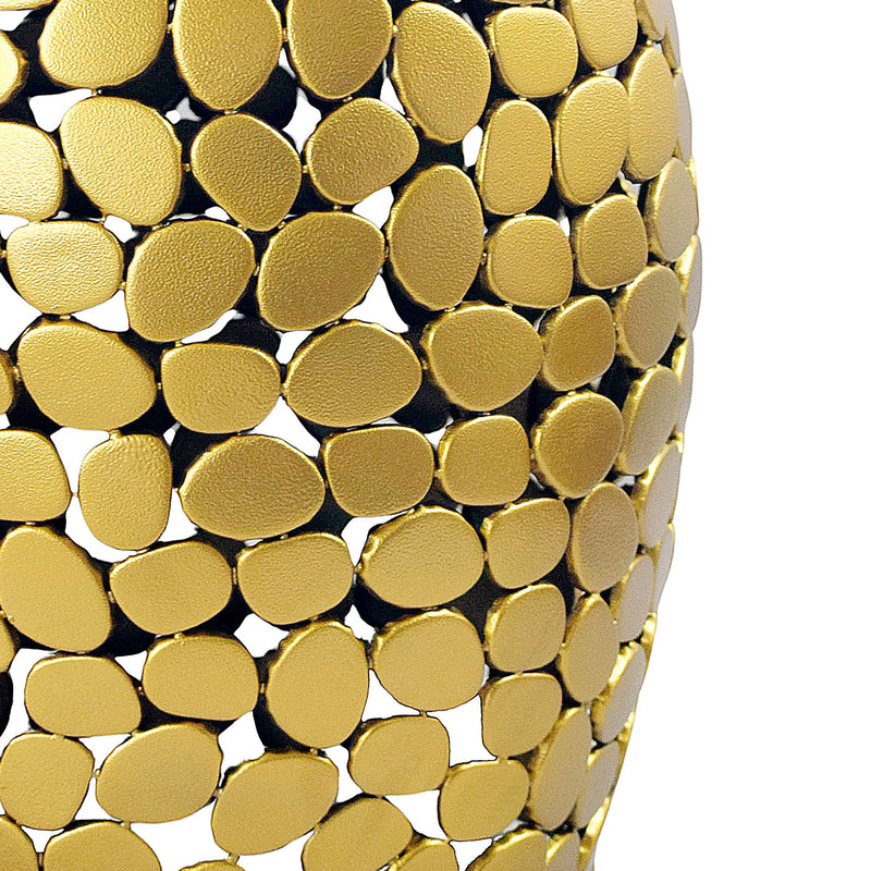 Beistelltisch rund 40 cm Aluminium Gold mit Marmor-Tischplatte Weiß