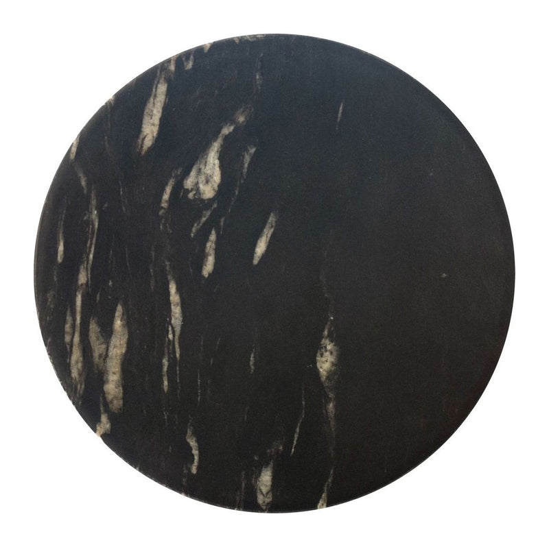 Wohnling Beistelltisch Marmor rund, Schwarz-Gold mit Aluminiumgestell