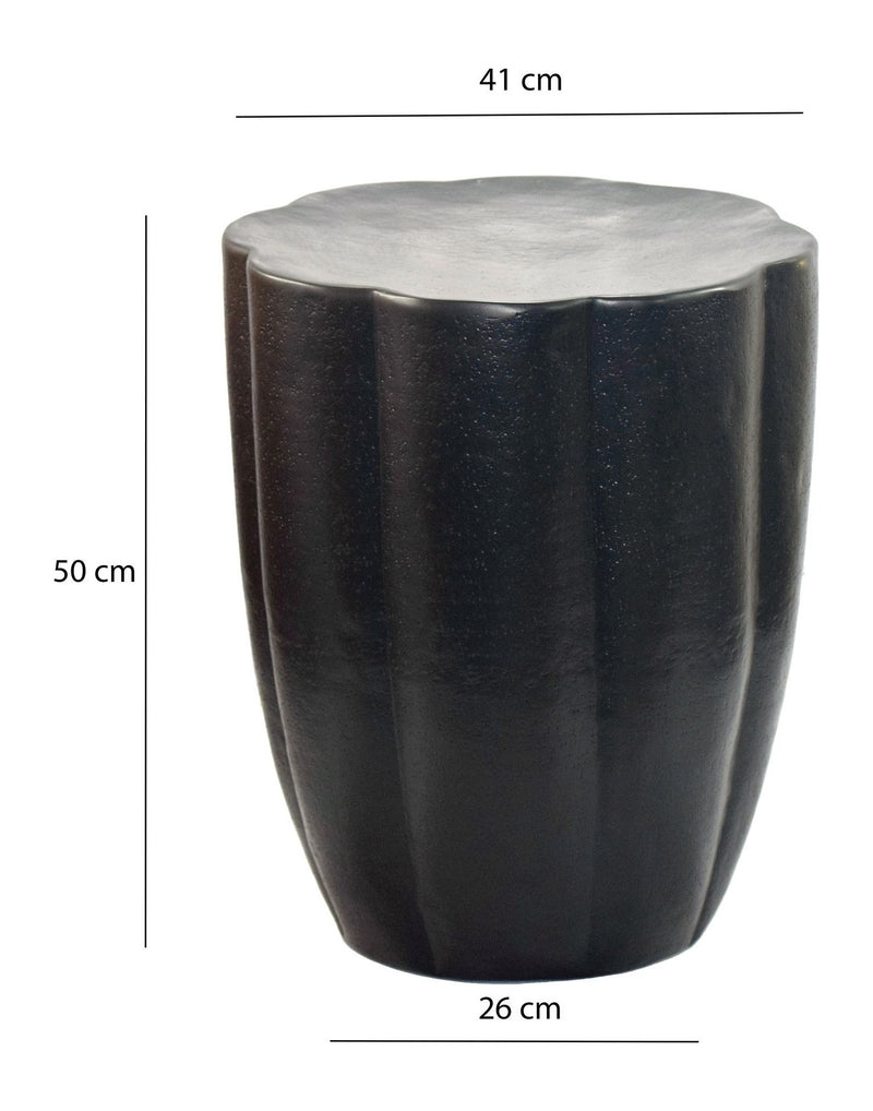 Beistelltisch Aluminium Schwarz 41 cm, runder Sofatisch von Wohnling