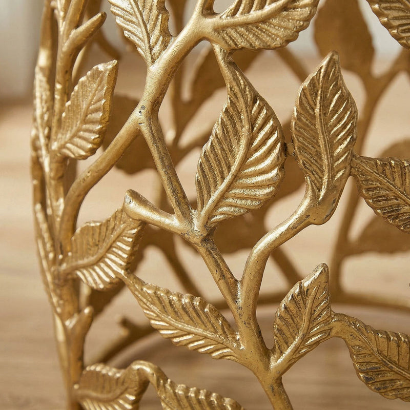 Beistelltisch Gold mit Marmorplatte, rundes Alu-Design von Wohnling