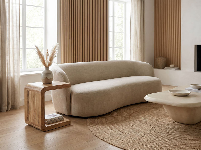 Beistelltisch C-Form Akazie Massivholz, 45x45x45 cm, Wohnzimmer