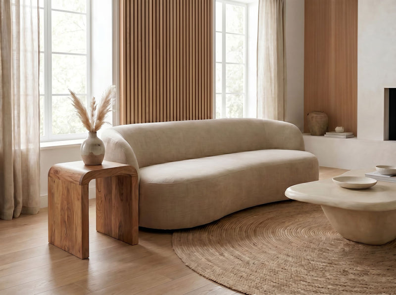 Beistelltisch C-Form Akazie Massivholz, 45x45x45 cm, Wohnzimmer