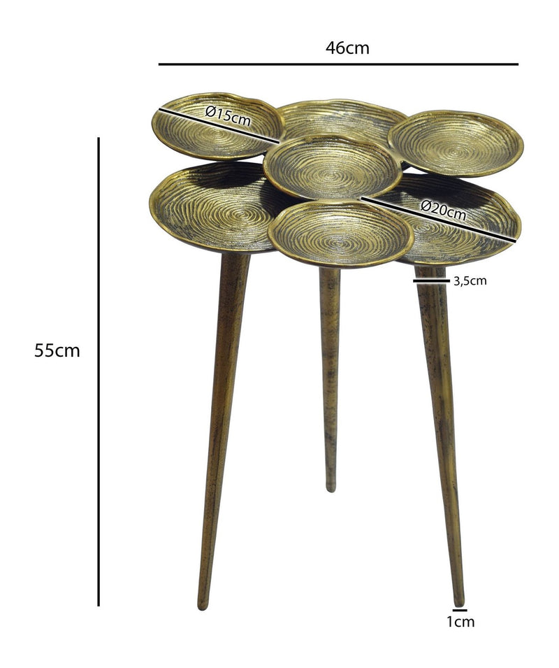 Beistelltisch Aluminium Gold, rund 46 cm - Design-Sofatisch Wohnling