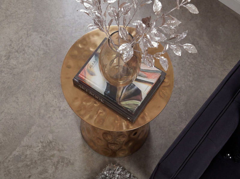 Beistelltisch Aluminium Gold Rund im Sanduhr-Design von Wohnling