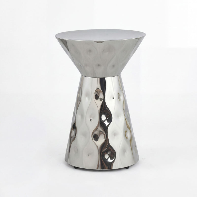 Beistelltisch Alu Rund Silber 36 cm - Handmade Loungetisch