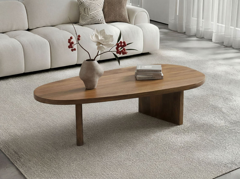 Couchtisch Mango Massivholz oval 120 cm, handgefertigt von Wohnling