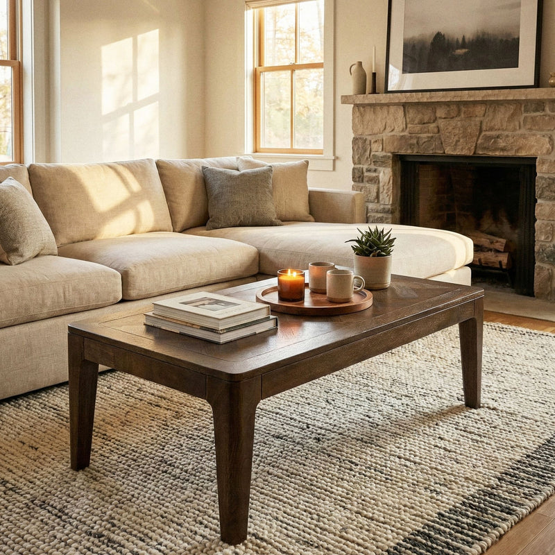 Couchtisch Mango Massivholz 120x60 cm, Walnuss-Finish von Wohnling