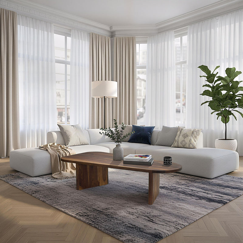 Couchtisch Sheesham oval 120cm, Wohnzimmertisch von Wohnling