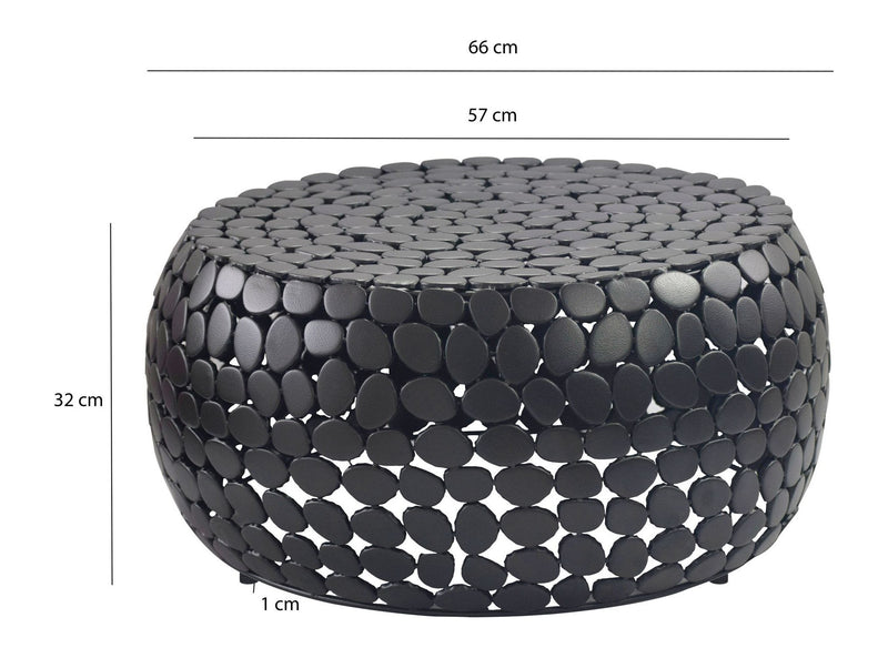 Couchtisch Aluminium rund, Schwarz mit Anti-Rutsch-Noppen von Wohnling