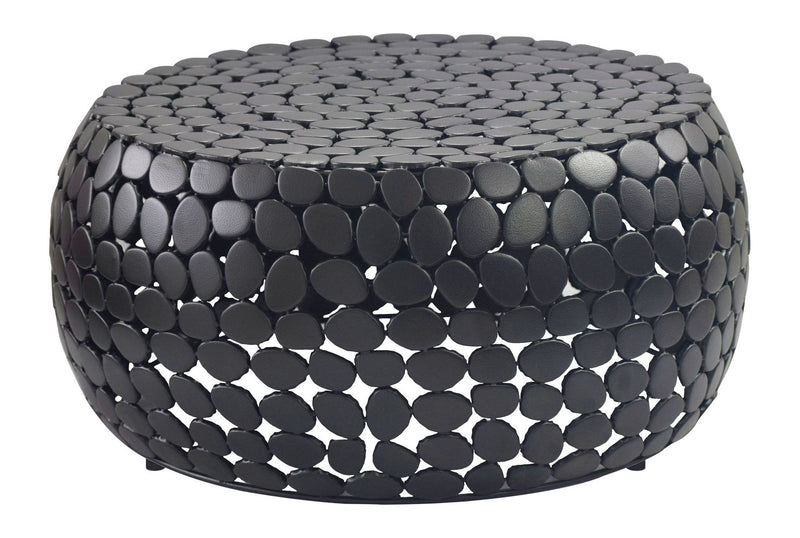 Couchtisch Aluminium rund, Schwarz mit Anti-Rutsch-Noppen von Wohnling