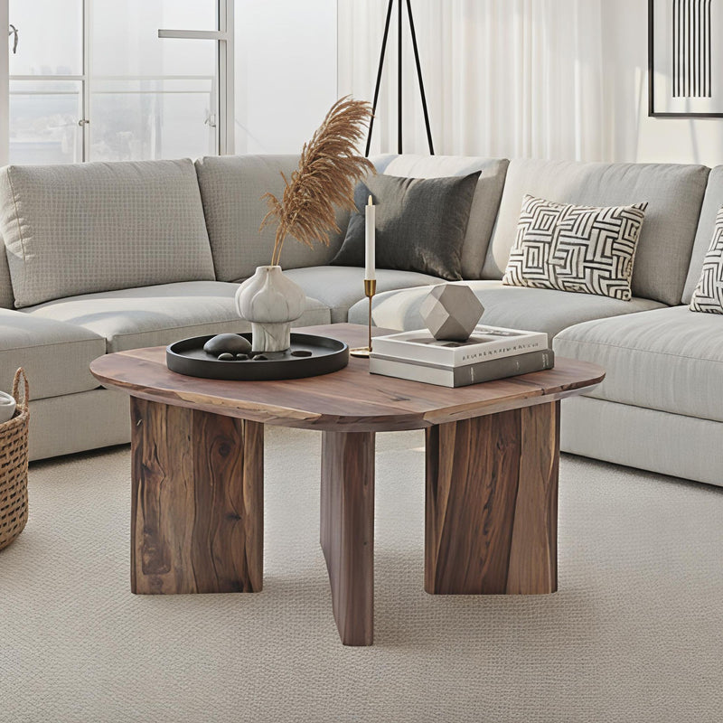 Couchtisch Sheesham Massivholz 60x60cm, quadratisch fürs Wohnzimmer