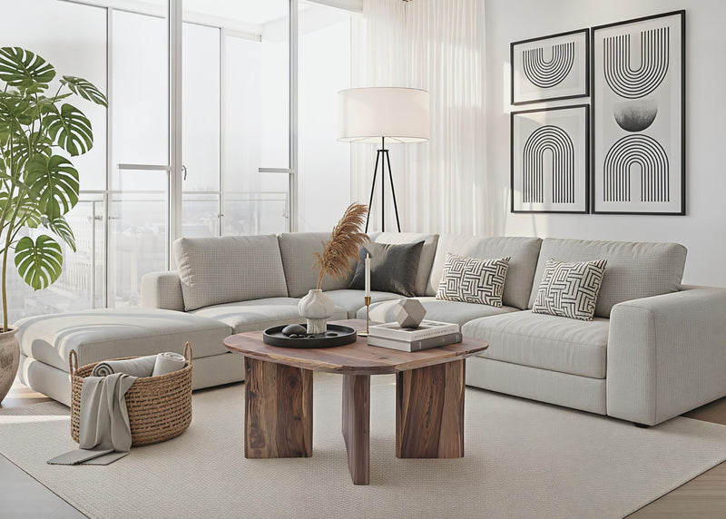 Couchtisch Sheesham Massivholz 60x60cm, quadratisch fürs Wohnzimmer