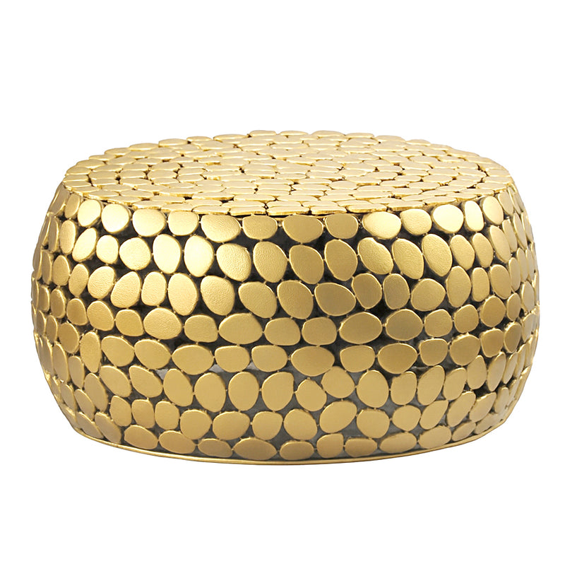 Runder Couchtisch Aluminium Gold, Ø66 cm - Wohnling Design-Sofatisch