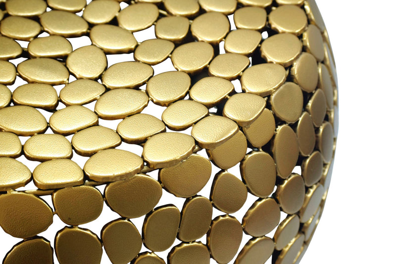 Runder Couchtisch Aluminium Gold, Ø66 cm - Wohnling Design-Sofatisch