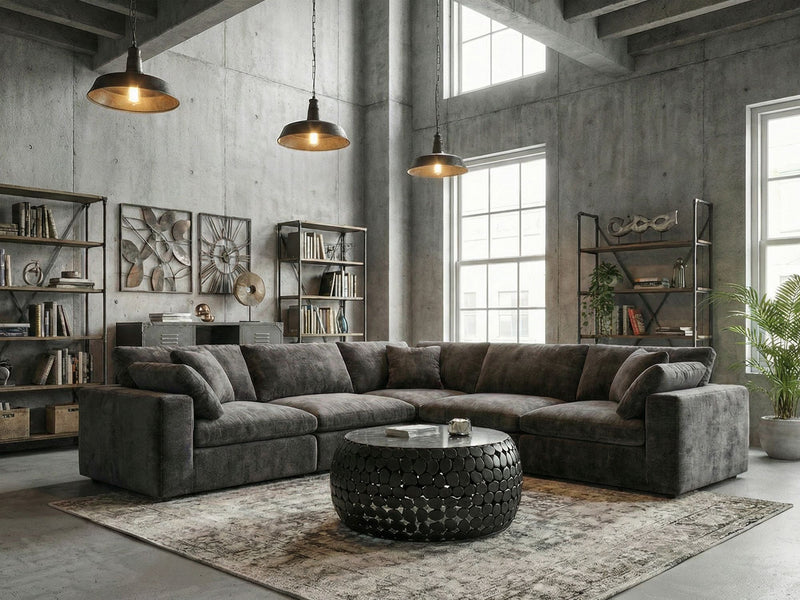 Couchtisch rund Marmor Schwarz mit Aluminiumgestell