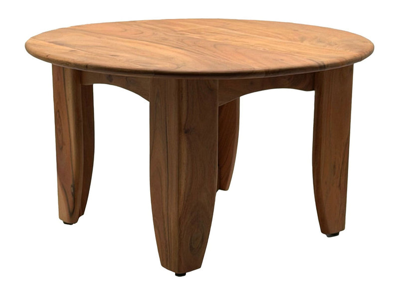 Couchtisch Akazie Massivholz Rund 60 cm – Wohnzimmertisch Handmade