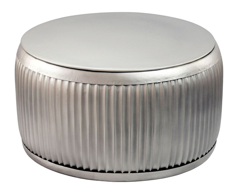 Couchtisch Metall Rund Silber 60 cm mit Stauraum von Wohnling