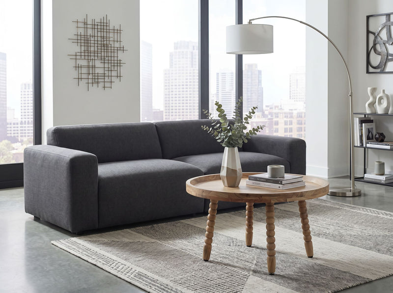 Couchtisch Akazie 60 cm Rund Massivholz mit Perlenbeinen von Wohnling