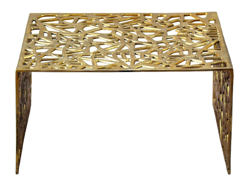 Couchtisch Aluminium Gold 60x60 cm, Design-Sofatisch Handmade